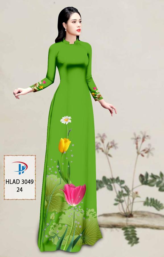 Vải Áo Dài Hoa Tulip AD HLAD3049 4